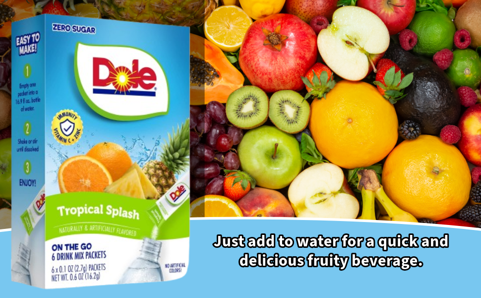 Zero Sugar Dole Fruit Drink Mix Singles